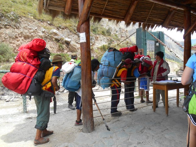 Porters to carry tents, sleeping bags, food, cooking paraphernalia... 